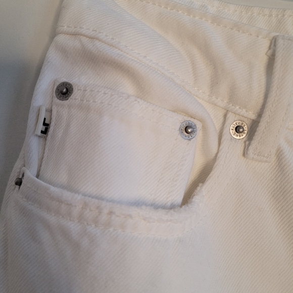 Lovers & Friends High Waist Distressed White Staight Leg Jeans - Picture 9 of 11